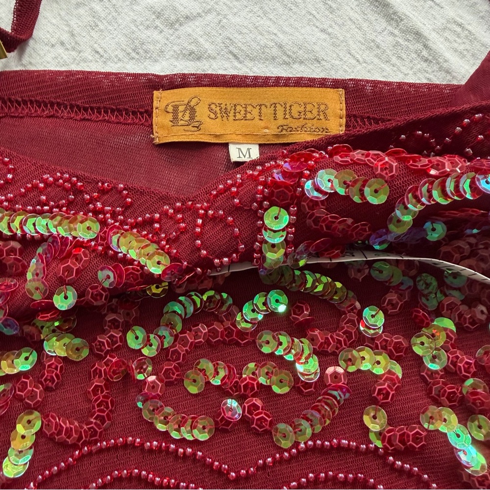 vintage y2k butterfly beaded sequin tank top fairycore pinterest ibiza summer - Picture 3 of 7